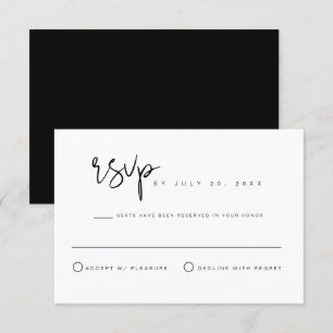 Invitation JOVI- Mariage minimaliste moderne noir et blanc RS