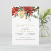 Invitation JOVI Vacances Rouge et Or Poinsettia Fête des mari (Debout devant)