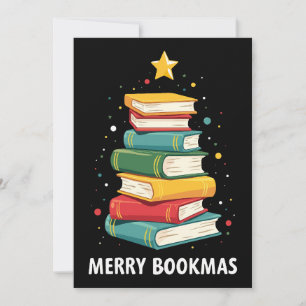 Invitation Joy Bookmas - Festive Book Stack for Book Lovers