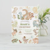 Invitation Joy Dinosaures 2ème anniversaire (Debout devant)