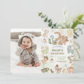 Invitation Joy Dinosaures 2ème photo d'anniversaire (Debout devant)
