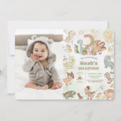 Invitation Joy Dinosaures 2ème photo d'anniversaire (Devant)