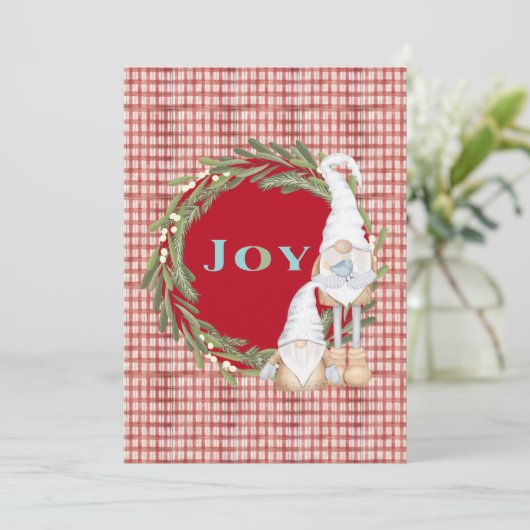Invitation Joy Gnomes Noël (Debout devant)