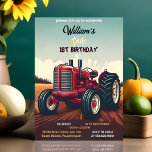 Invitation Joy kids retro garçon cool tracteur premier 1er an<br><div class="desc">Découvrez la joie de fêter le grand jour de votre petit avec notre 1er Invitation d'anniversaire "Joyful Retro Tractor" ! Ce design charmant combine l'attrait intemporel d'un tracteur rétro avec l'excitation d'un premier anniversaire. Les couleurs joyeuses et les graphismes ludiques donnent le ton parfait pour une journée remplie de rire...</div>