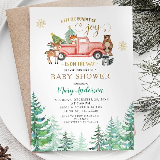 Invitation Joy Le Baby shower De Pin De Noël Est En Route