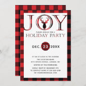 Invitation Joy Plaid Fête de vacances (Devant / Derrière)