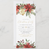 Invitation JOY Poinsettia Red Floral Fête (Devant)