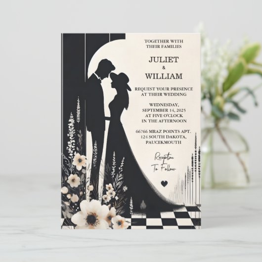Invitation Joy Retro Boho Studio Creative Illustrated Mariage (Debout devant)