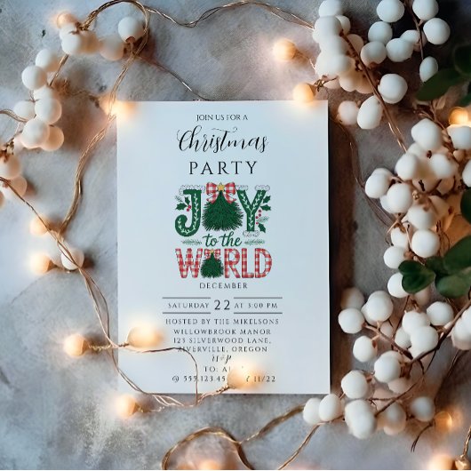 Invitation Joy to the World Christmas