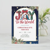Invitation Joy to the World Christmas Church Service (Debout devant)