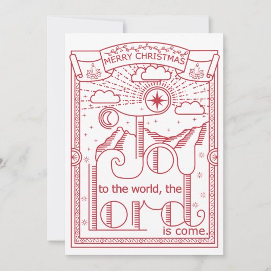 Invitation Joy To The World Christmas Festive Advent (Devant)