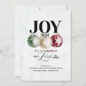 Invitation Joy To The World Holiday Card (Devant)