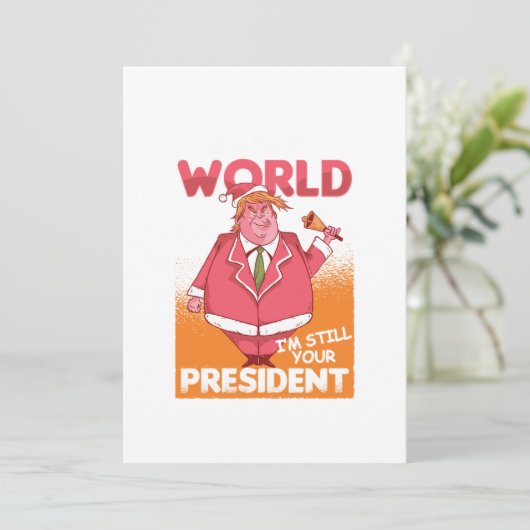 Invitation Joy To The World Trump Santa Claus (Debout devant)