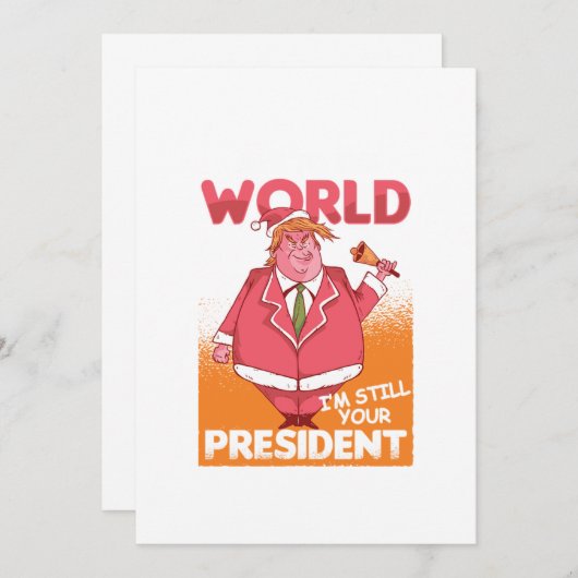 Invitation Joy To The World Trump Santa Claus (Devant / Derrière)
