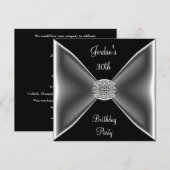 Invitation Joyau d'argent noir et blanc 30e fête d'anniversai (Devant / Derrière)