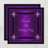 Invitation Joyau d'argent violet Black Event Party (Devant / Derrière)