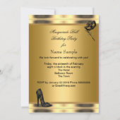 Invitation Joyau de bal Mascarade Noir Or (Dos)