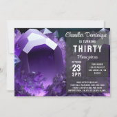 Invitation Joyau de cristal Aquarius Amethyst Février Anniver (Devant)