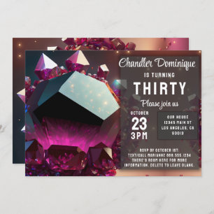 Invitation Joyau de cristal Capricorn Garnet Janvier Annivers