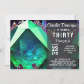 Invitation Joyau de cristal Green Emerald Gemstone May Annive (Devant)
