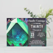 Invitation Joyau de cristal Green Emerald Gemstone May Annive (Debout devant)