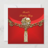 Invitation Joyau de fête d'anniversaire Elegant Rouge or (Devant)