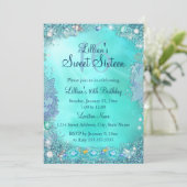 Invitation Joyau de l'océan turquoise Sweet 16 Anniversaire f (Debout devant)