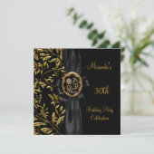 Invitation Joyau d'or 30e anniversaire Floral Black Bow (Debout devant)