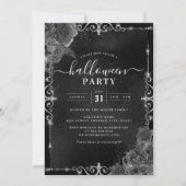 Invitation Joyau floral Éffrayant foncé Fête d'Halloween (Devant)