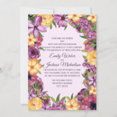 Invitation Joyau jaune violet ton Mariage floral (Devant)