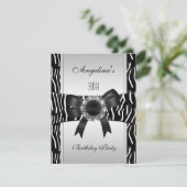Invitation Joyau noir blanc Zèbre d'argent 30e anniversaire 2 (Debout devant)