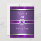 Invitation Joyau Purple Silver Trim 30e fête d'anniversaire 3 (Devant)