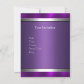 Invitation Joyau Purple Silver Trim 30e fête d'anniversaire 3 (Dos)