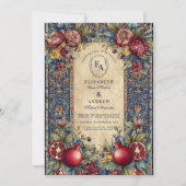 Invitation Joyau Tone Vintage Mariage botanique (Devant)