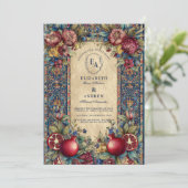 Invitation Joyau Tone Vintage Mariage botanique (Debout devant)