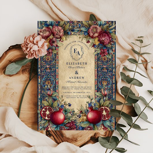 Invitation Joyau Tone Vintage Mariage botanique