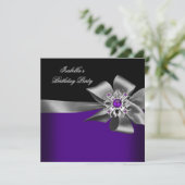 Invitation Joyau violet noir violet gris Joyau fête d'anniver (Debout devant)