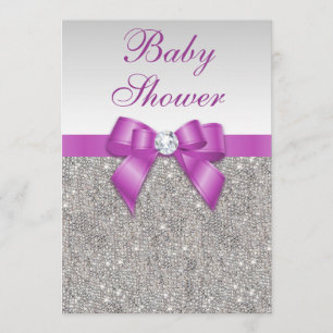 Invitation Joyaux d'argent Baby shower de la boue d'orchidées