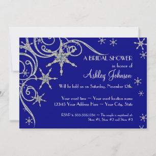Invitation Joyaux de flocon de neige hiver Bling Swirl Invita