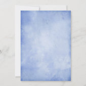 Invitation Joyaux de paon Vintage Mariage bleu (Dos)