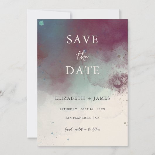 Invitation Joyaux modernes Tons Boho Mariage Enregistrer La D (Devant)