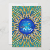 Invitation Joyaux turquoises de Bohême Perles d'or Douche nup (Devant)