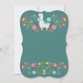 Invitation Joyeuse 2ème anniversaire fille FIESTA LLAMA Fleur (Dos)