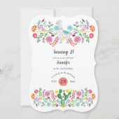 Invitation Joyeuse 2ème anniversaire fille FIESTA LLAMA Fleur (Devant)