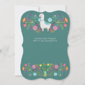 Invitation Joyeuse 2ème anniversaire fille FIESTA LLAMA Fleur (Dos)