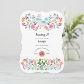 Invitation Joyeuse 2ème anniversaire fille FIESTA LLAMA Fleur (Debout devant)