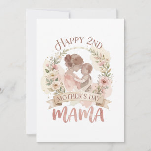 Invitation Joyeuse 2ème fête des Mères Maman pour Hommes Femm