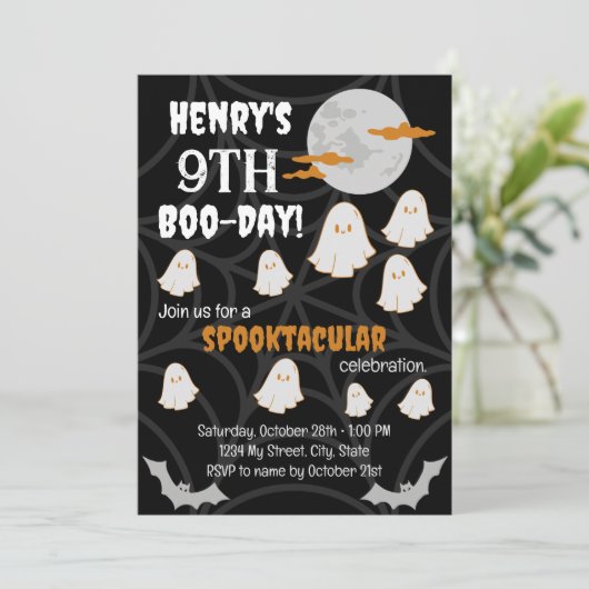 Invitation Joyeuse Boo-Day (Debout devant)