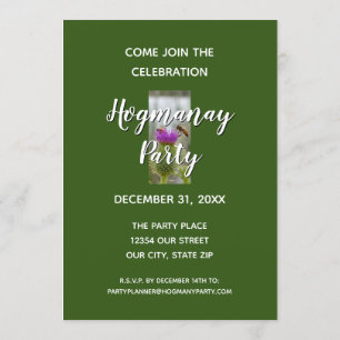 Invitation Joyeuse célébration de Hogmanay Auld Lang Syne Cha