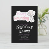 Invitation Joyeuse chasse moderne minimaliste Halloween (Debout devant)